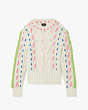 Kate Spade,Cable Knit Sweater,Cream Multi