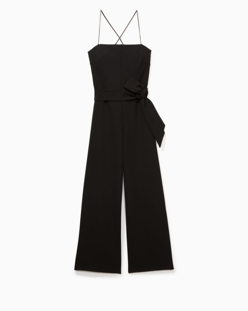 Kate Spade,Rhinestone Embellished Jumpsuit,Black