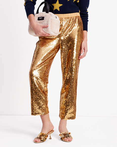 Kate Spade,Sequin Jogger Pants,New Gold Luxor