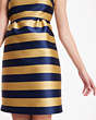 Kate Spade,Awning Stripe Sheath Dress,Cocktail,New Gold Luxor/Blazer Blue