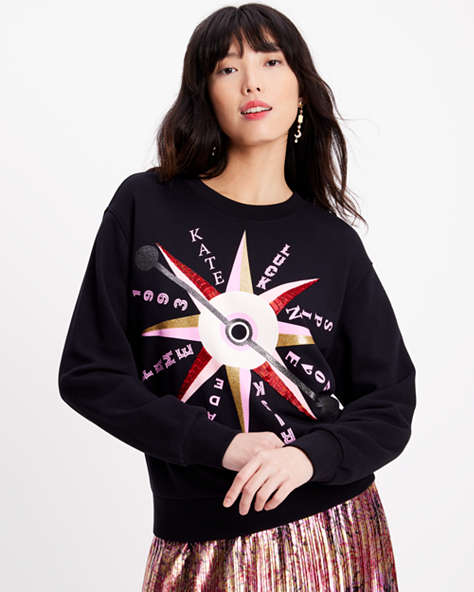 Kate Spade,Carnival Spinner Sweatshirt,Black