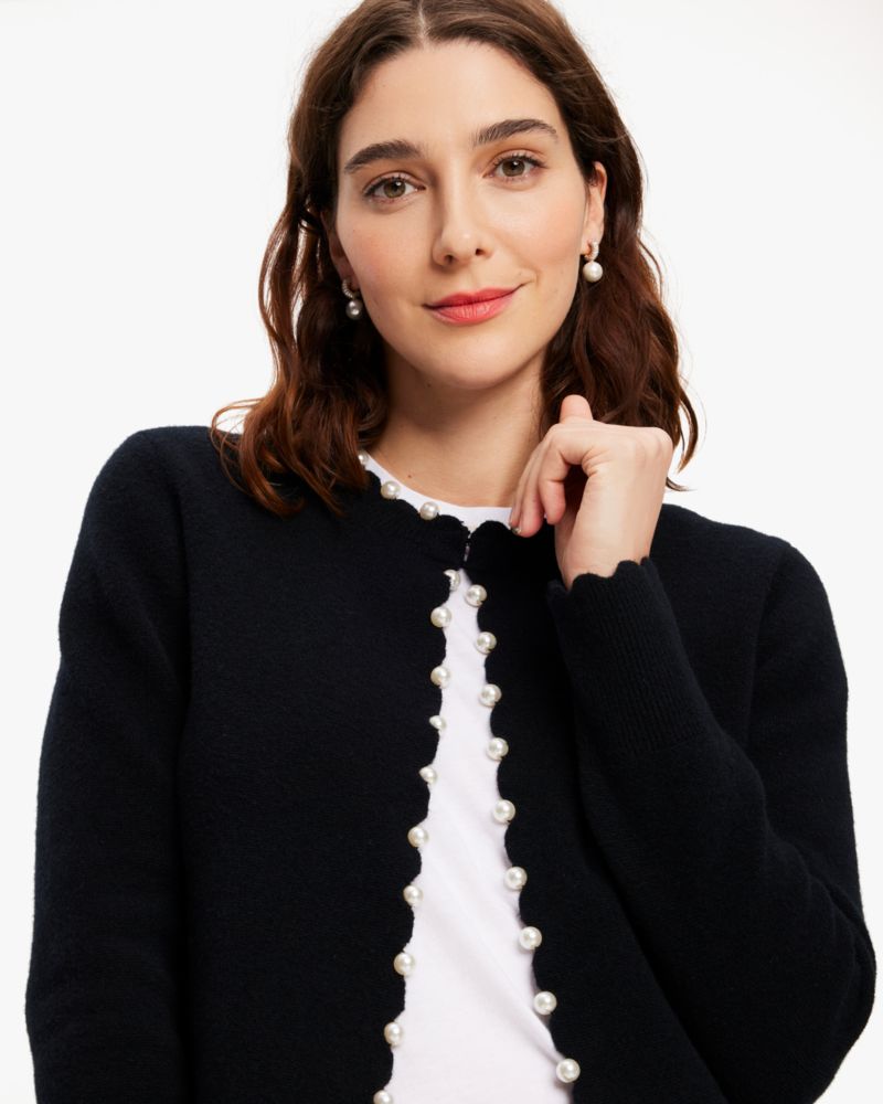 Scallop Pearl Embellished Cardigan | Kate Spade New York