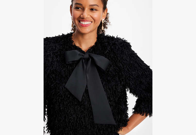 Kate Spade,Faux Feather Bow Jacket,