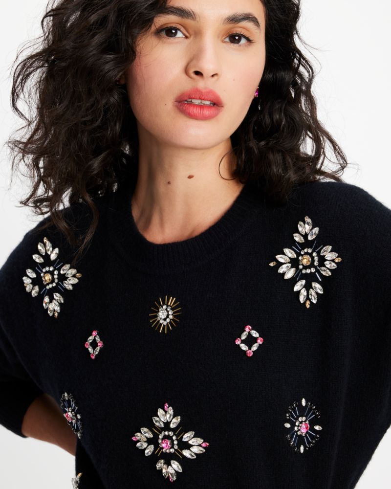 Rhinestone Embellished Sweater