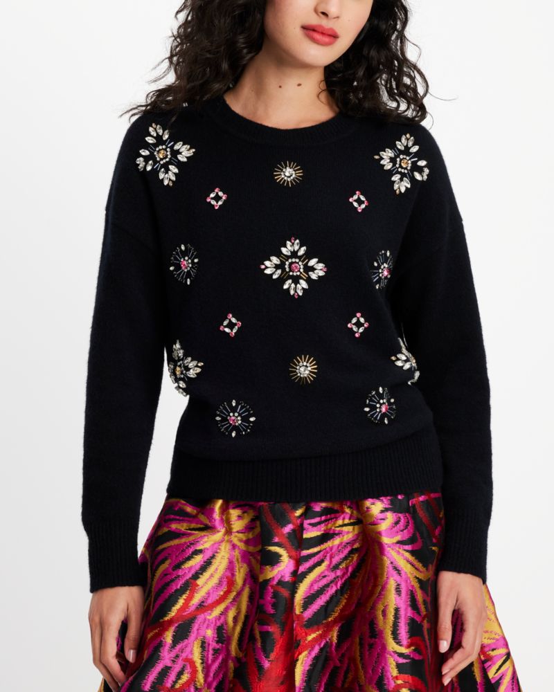 Rhinestone Embellished Sweater