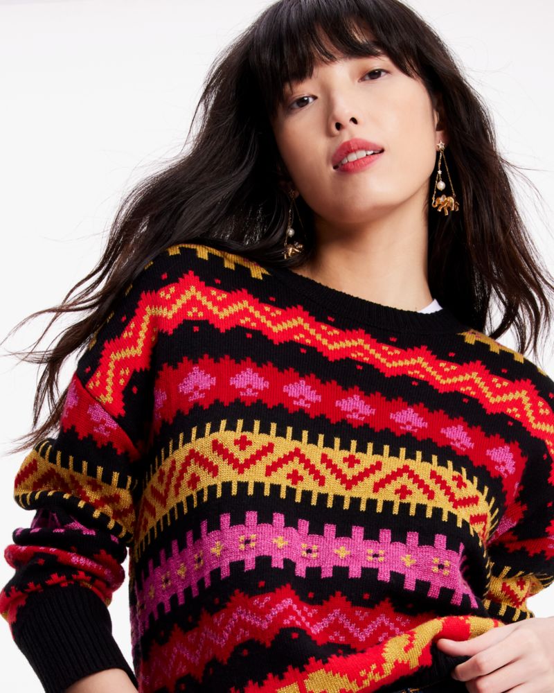 Kate Spade,Carnival Fair Isle Sweater,