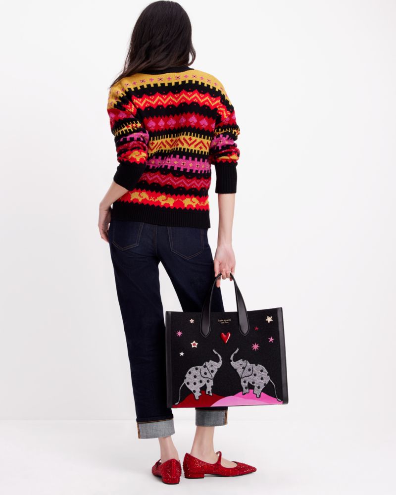 Kate Spade,Carnival Fair Isle Sweater,Wool,Polyester,Polyamide,Spandex,Wool Blend,Sweater,Glitter,Casual,Multi Color