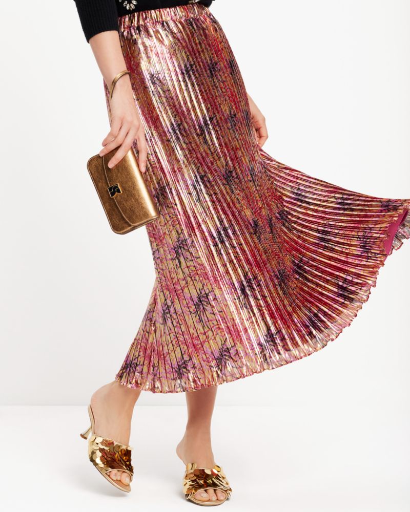 Winter Chrysanthemum Pleated Skirt