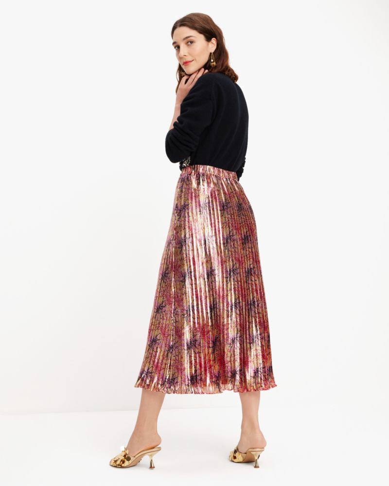 Kate Spade Winter Chrysanthemum Pleated Skirt. 5