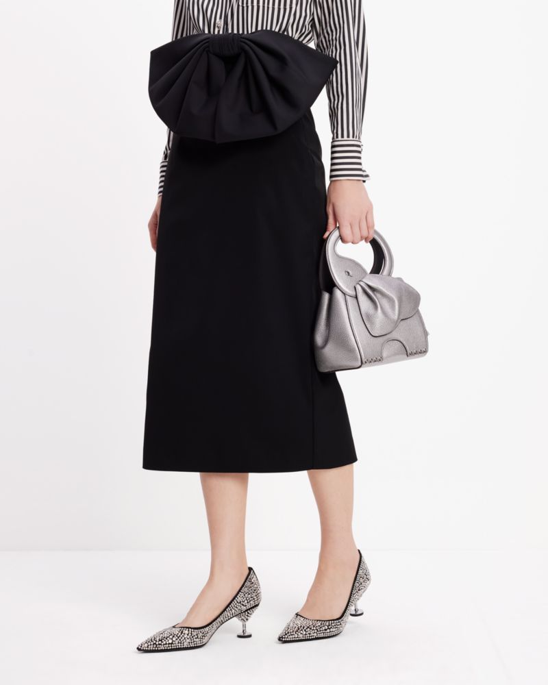 Kate Spade,Bow Pencil Skirt,Black