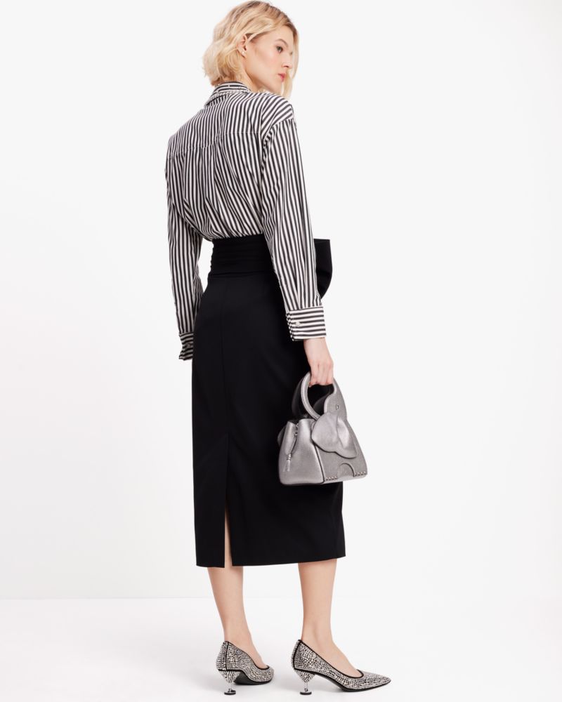 Kate Spade,Bow Pencil Skirt,Acetate,Polyester,Spandex,Pencil,Embellished,Bow,Cocktail,Black