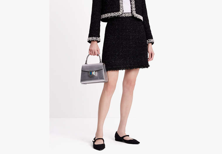 Kate Spade,Embellished Tweed Skirt,Black image number 0