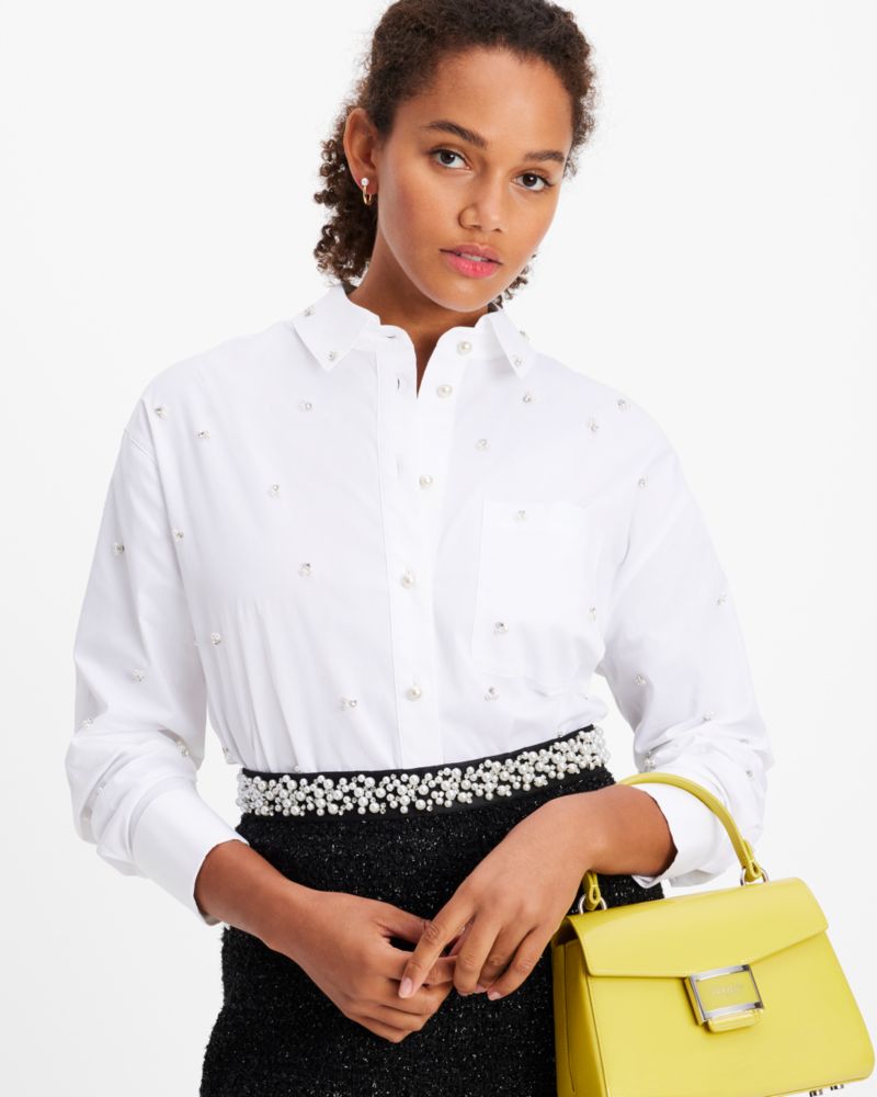 Kate Spade Embellished Poplin Shirt. 6