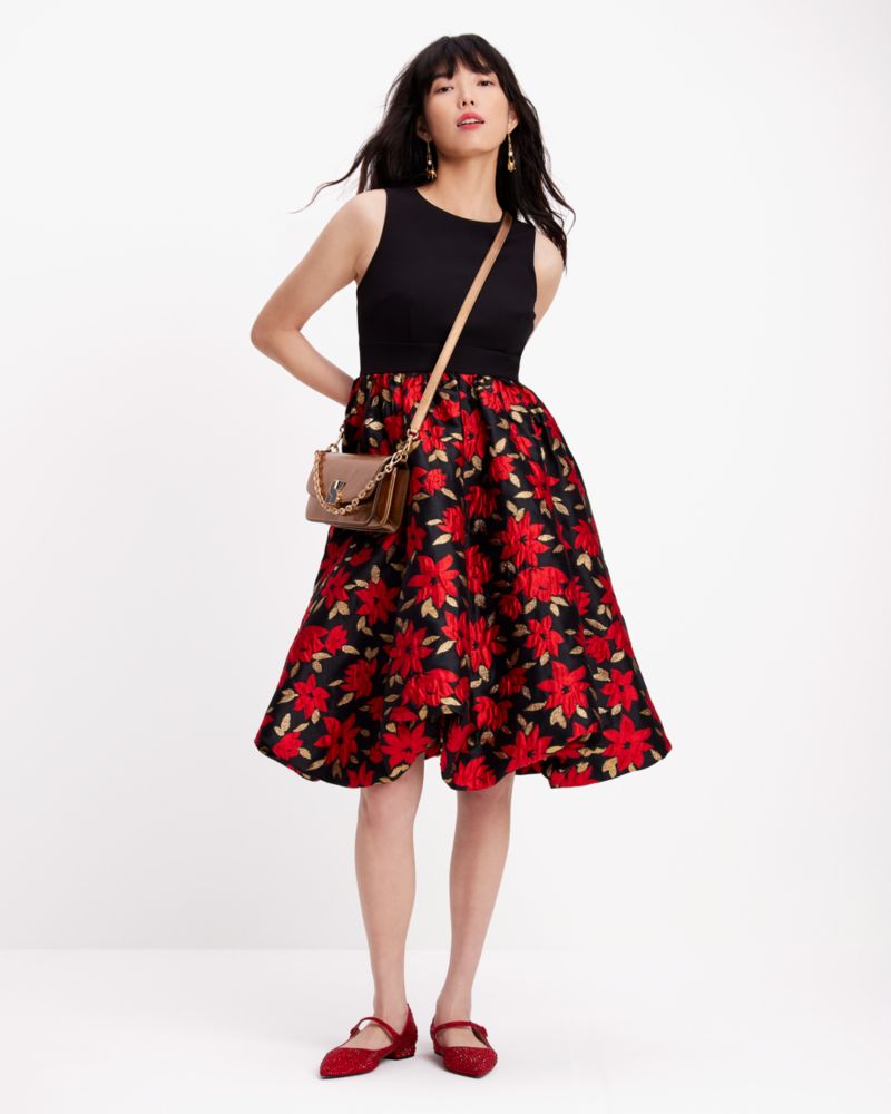 Kate Spade,Winter Blooms Brocade Dress,Black