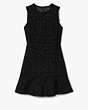 Kate Spade,Flounce Tweed Dress,Black