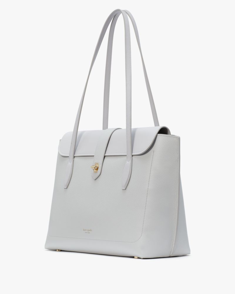 Kate Spade,Essential Large Work Tote,Leather,Tote,Work,Gray