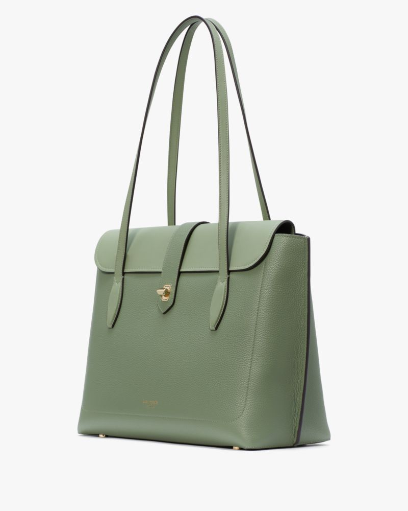 Kate Spade,Essential Large Work Tote,Leather,Tote,Work,Olive