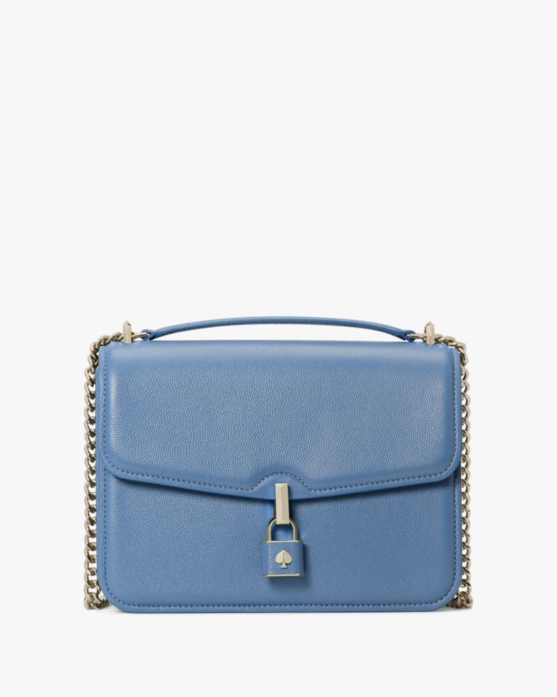 Kate Spade,Locket Large Flap Shoulder Bag,Manta Blue