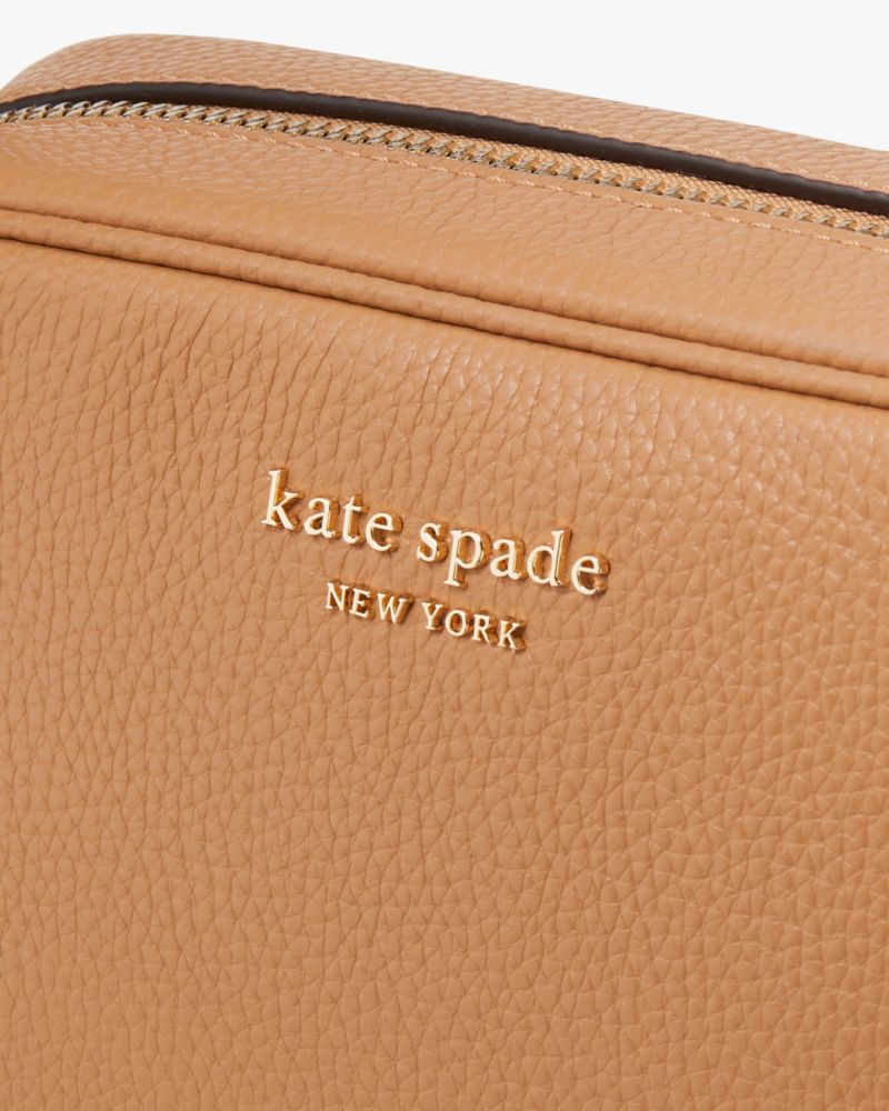 Kate Spade Astrid Raffia Dot Medium Camera Bag Yellow Beige Multi