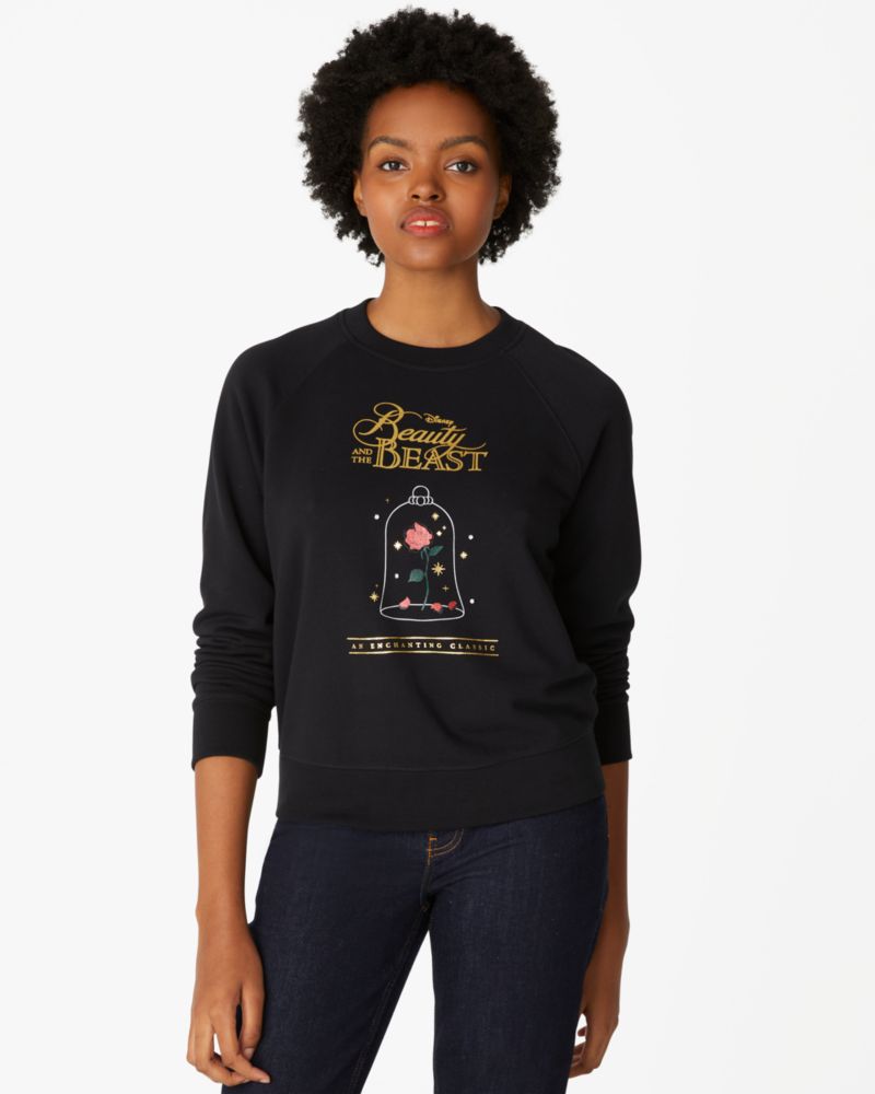 Kate Spade,Disney x Kate Spade New York Beauty and the Beast Sweatshirt,cotton,Black