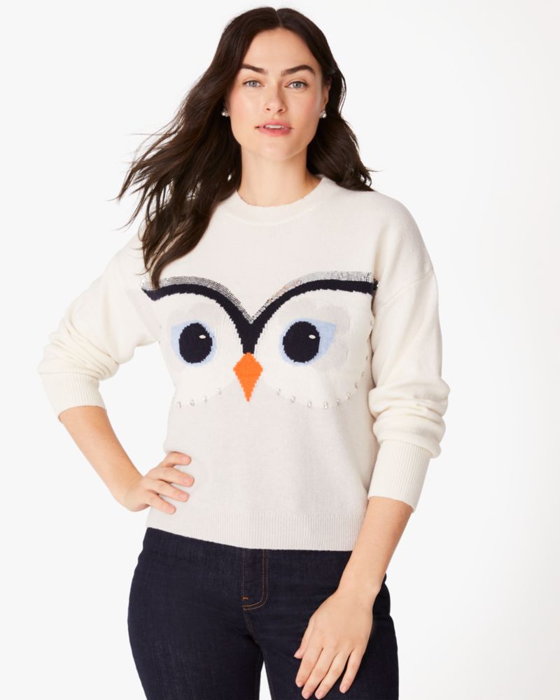 Hoot Embellished Owl Sweater