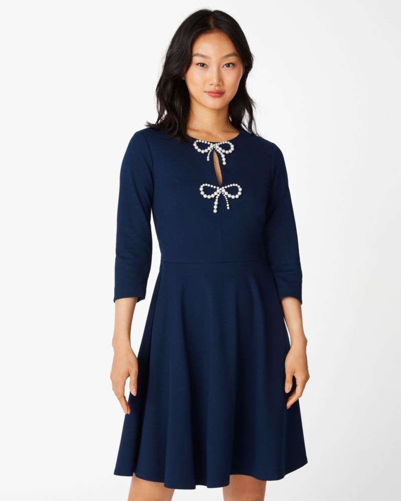 Kate Spade,Pearl Bow Ponte Dress,