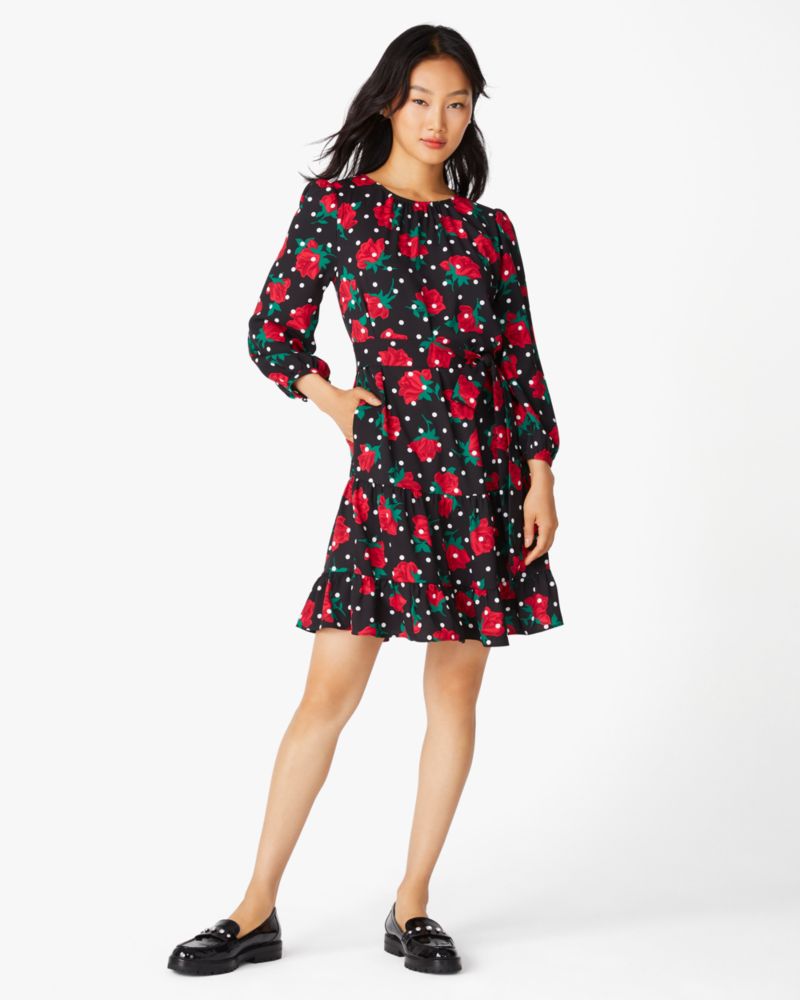 Kate spade night shop rose crepe dress