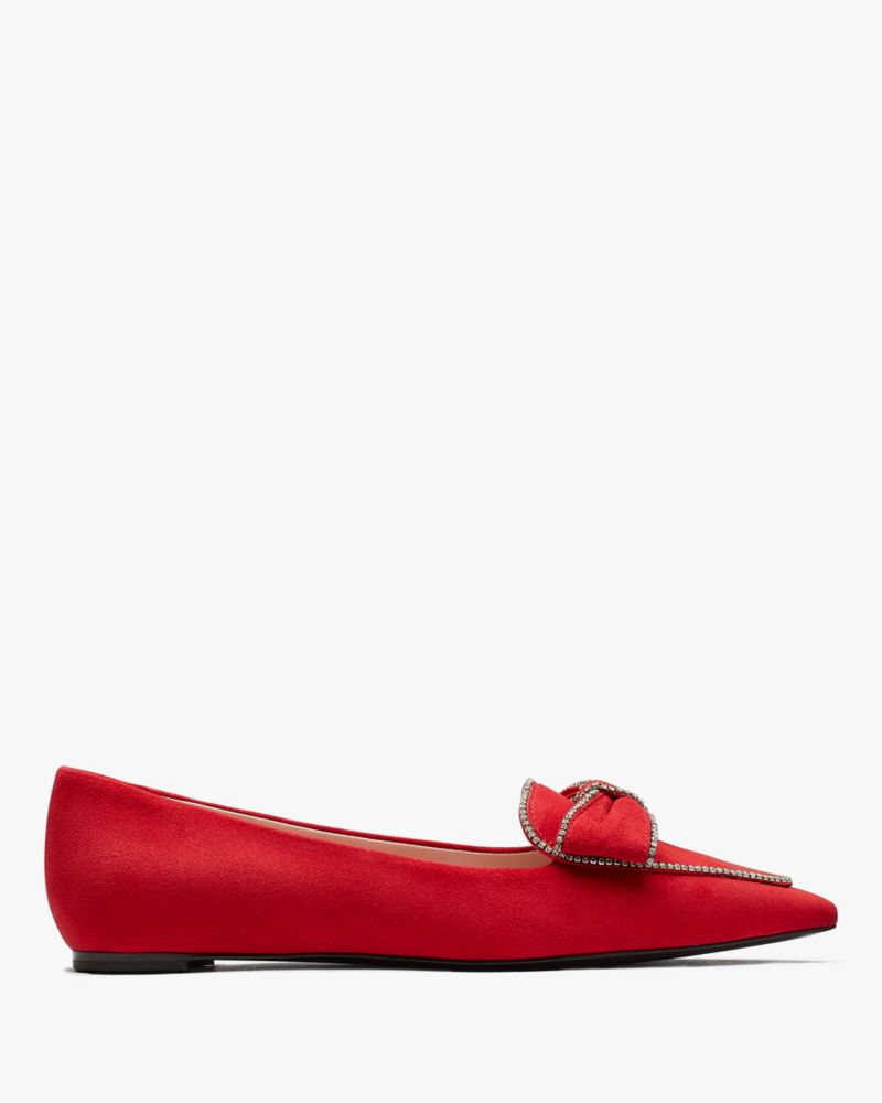 Kate Spade,Be Dazzled Flats,Lining Leather,Suede,Loafer,Flats,Crystal,Rhinestones,Bow,Day Party,