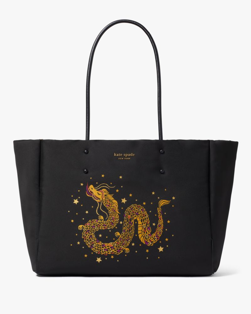 Kate Spade,Everything Dani Dragon Large Tote,Black Multi