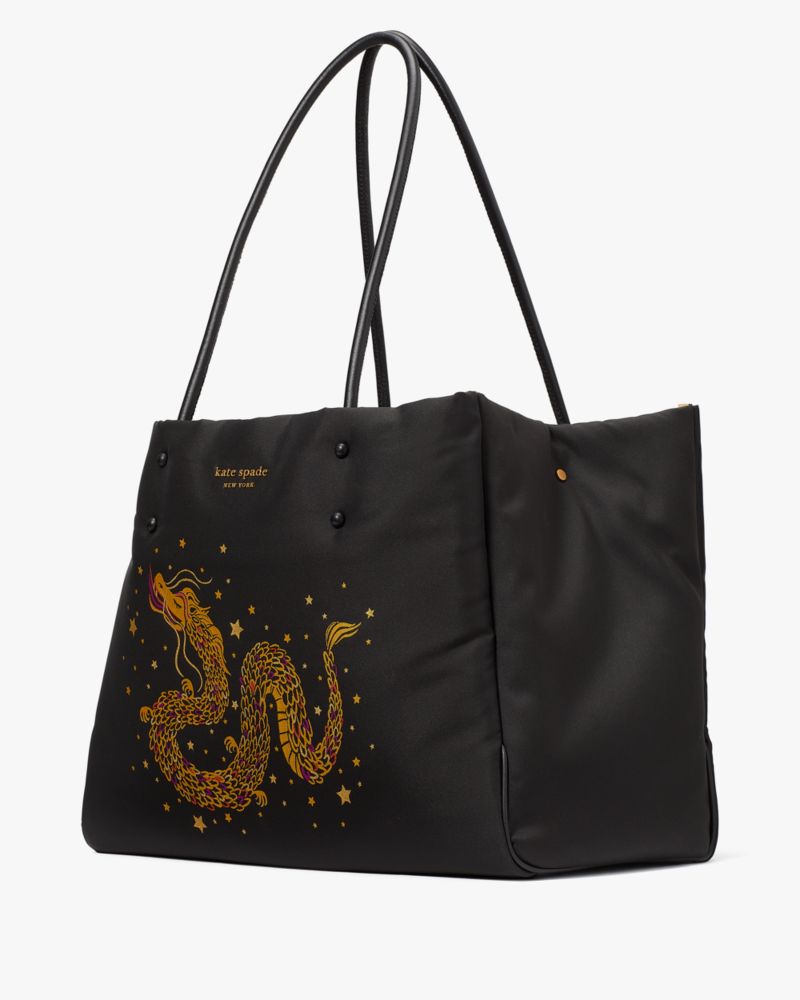 Kate Spade,Everything Dani Dragon Large Tote,Black Multi