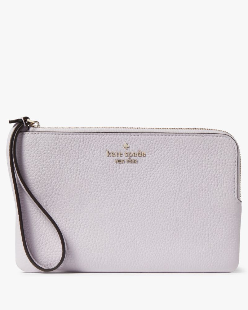 Kate Spade,Leila Medium L-Zip Wristlet,Lilac Moonlight