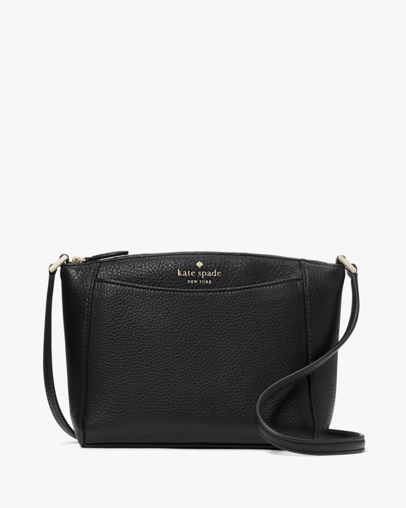Kate Spade Monica Pebbled Leather Small Top Zip Crossbody Handbag Black 
