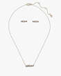 Kate Spade,Ribbon Pendant And Stud Set - Boxed,Clear/Silver