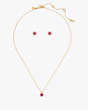 Kate Spade,That Sparkle Pendant And Studs Set - Boxed,Ruby