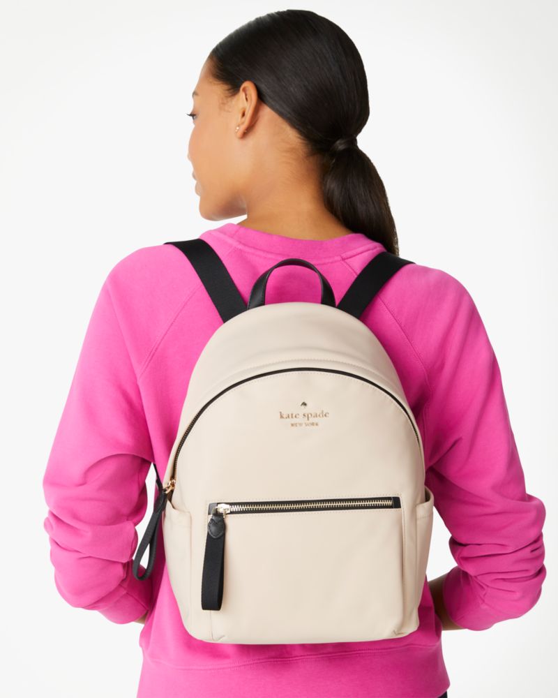 Kate Spade,Chelsea Medium Backpack,Warm Beige Multi