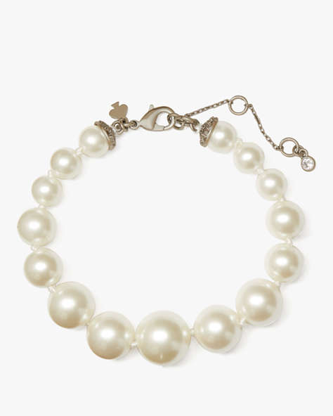 Kate Spade,Pearls, Please Pearl Bracelet,Cream/Silver