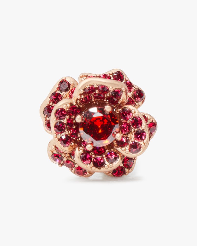 Kate Spade,Scarlet Blooms Rose Studs,Red