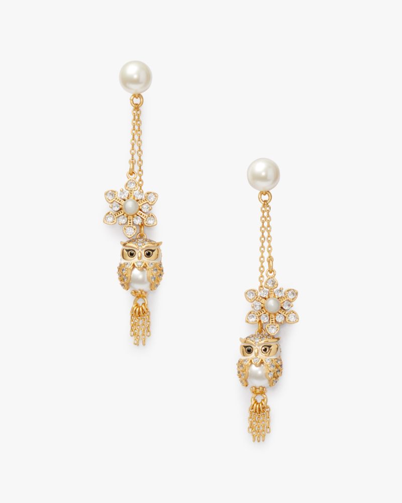 Kate Spade,Hoot Owl Linear Earrings,