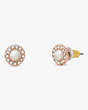 Kate Spade,You'Re A Gem Pave Halo Studs,Clear/Rose Gold