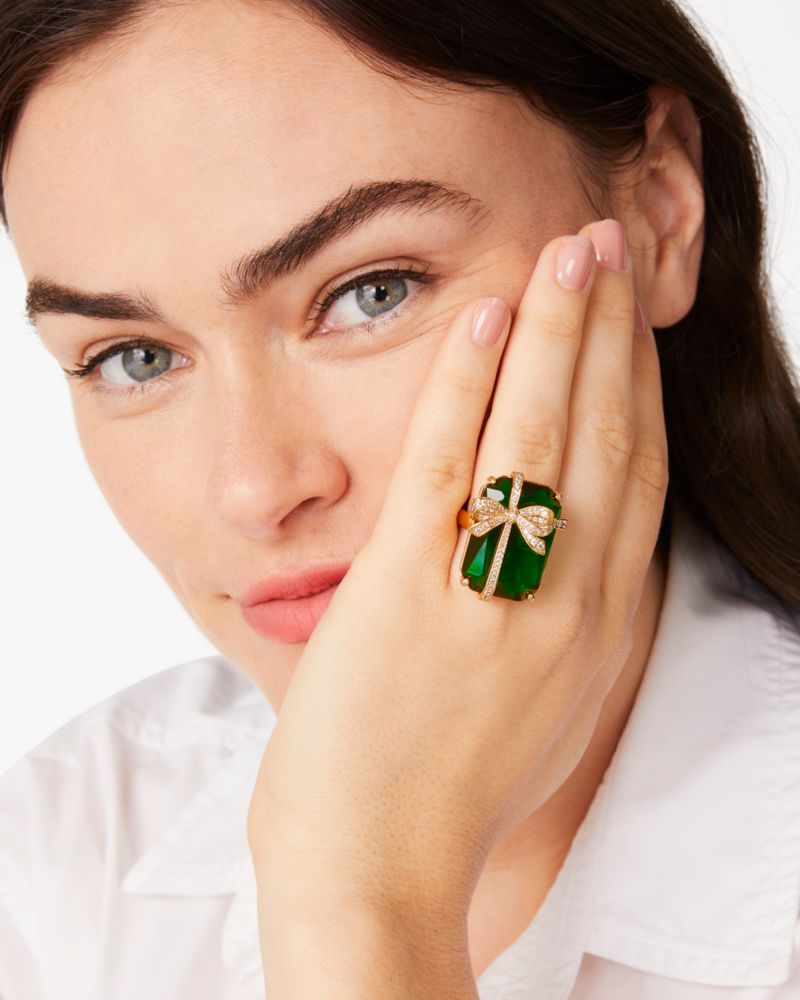 Kate Spade,Pave Emerald Present Cocktail Ring,
