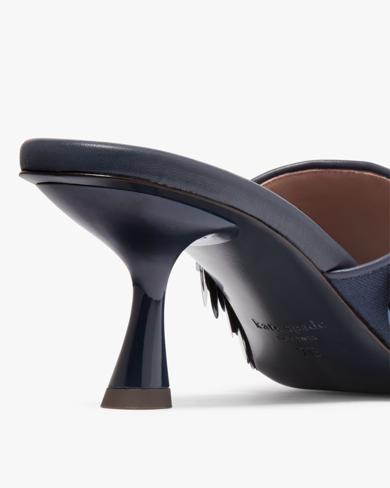 Kate Spade,Malibu Sequin Sandals,Lining Leather,Twill,Cotton,Slides,Embellished,Sequin,Party,Navy