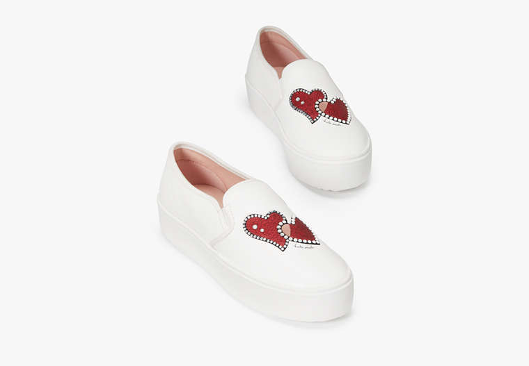 Kate Spade,Alexia Hearts Sneakers,Casual,True White image number 0