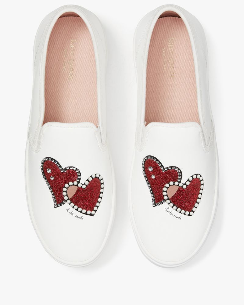 Kate Spade,Alexia Hearts Sneakers,Casual,True White