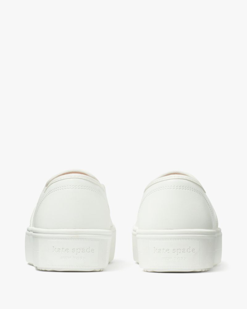 Kate Spade,Alexia Hearts Sneakers,Leather,Lining Cotton,Casual,Logo,Word Embellishment,Rhinestones,Day Party,White