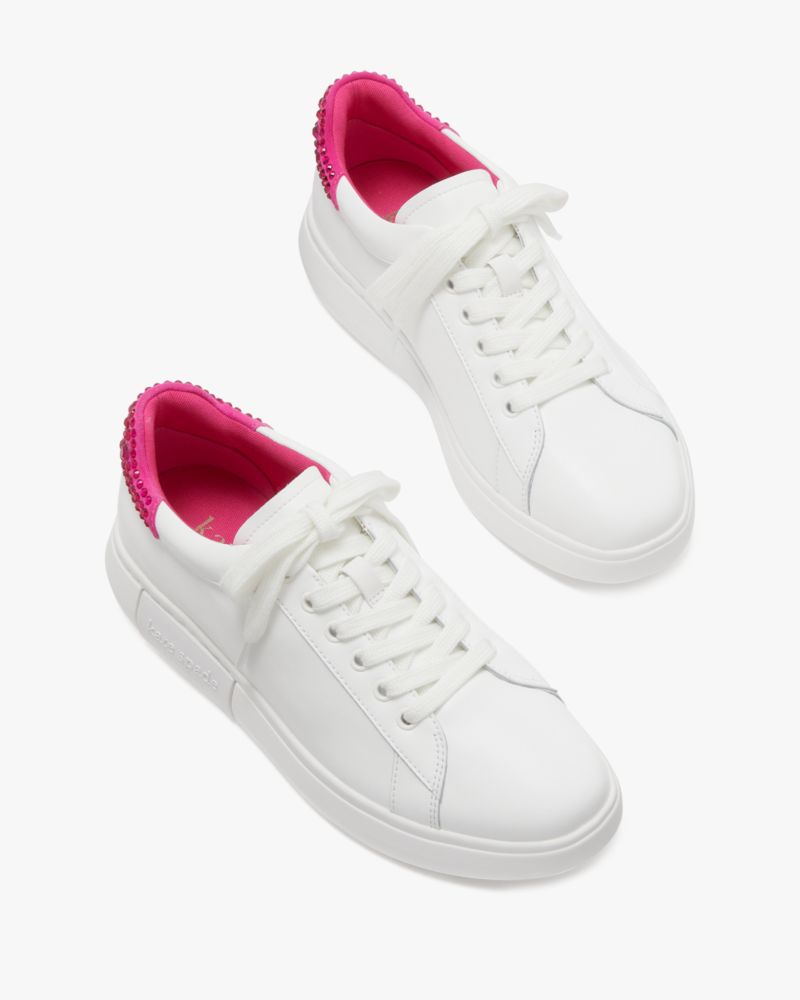 Kate Spade,Lift Sneakers,Lining Twill,Lining Cotton,Nappa Leather,Casual,Crystal,Rhinestones,Color Block,Day Party,