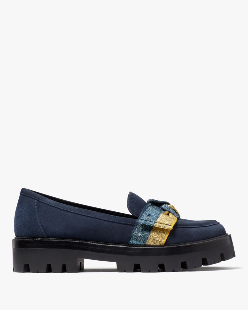 Kate Spade,Leandra Lug Loafers,Blazer Blue/Gold