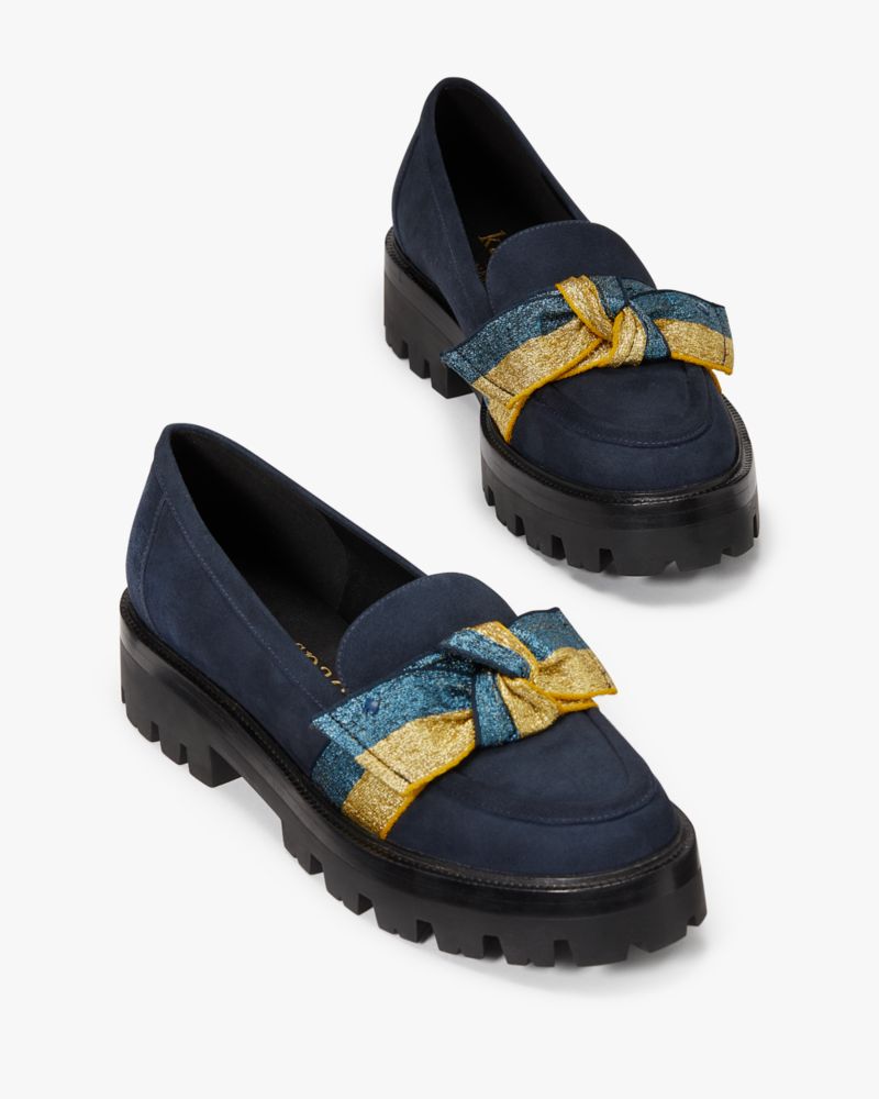 Kate Spade,Leandra Lug Loafers,Blazer Blue/Gold