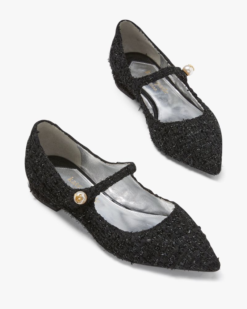 Kate Spade,Maya Pearl Flats,Black