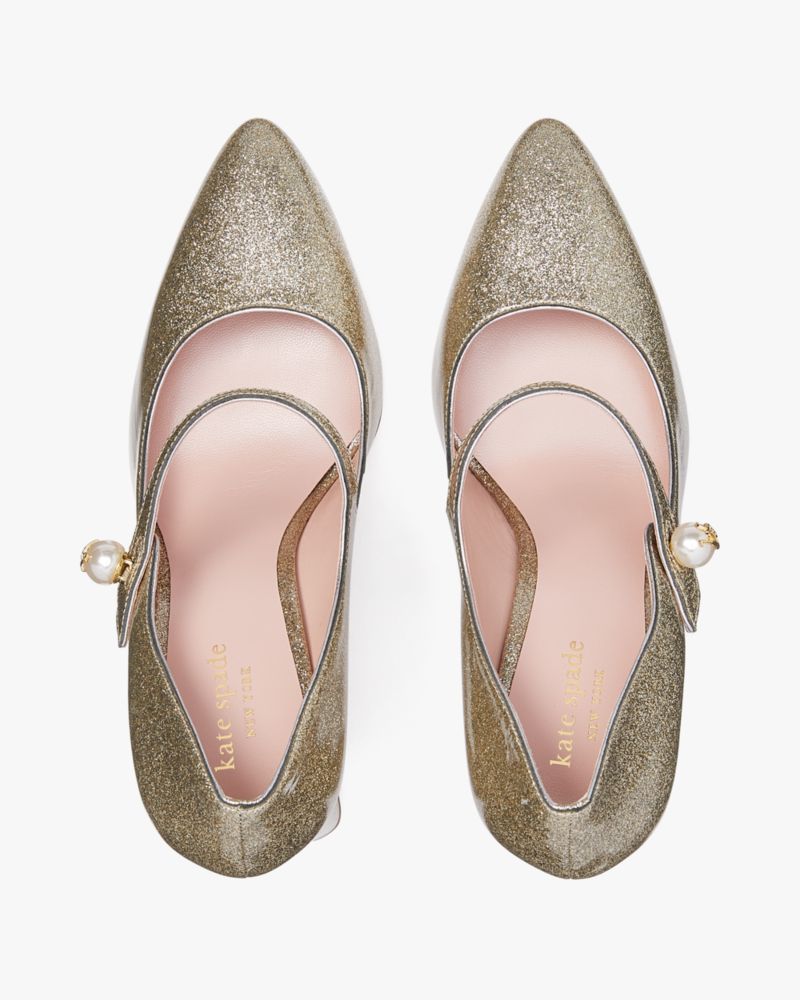 Kate Spade,Maren Pearl Pumps,Silver Gold