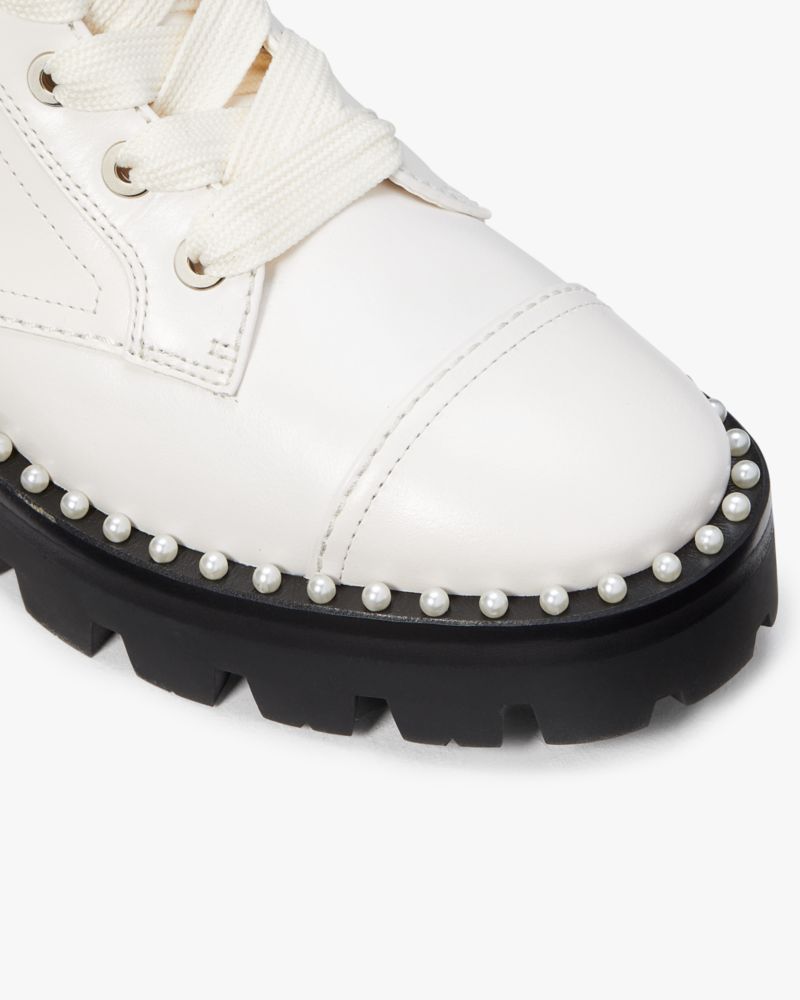 Kate Spade Merritt Pearl Lug Booties. 6